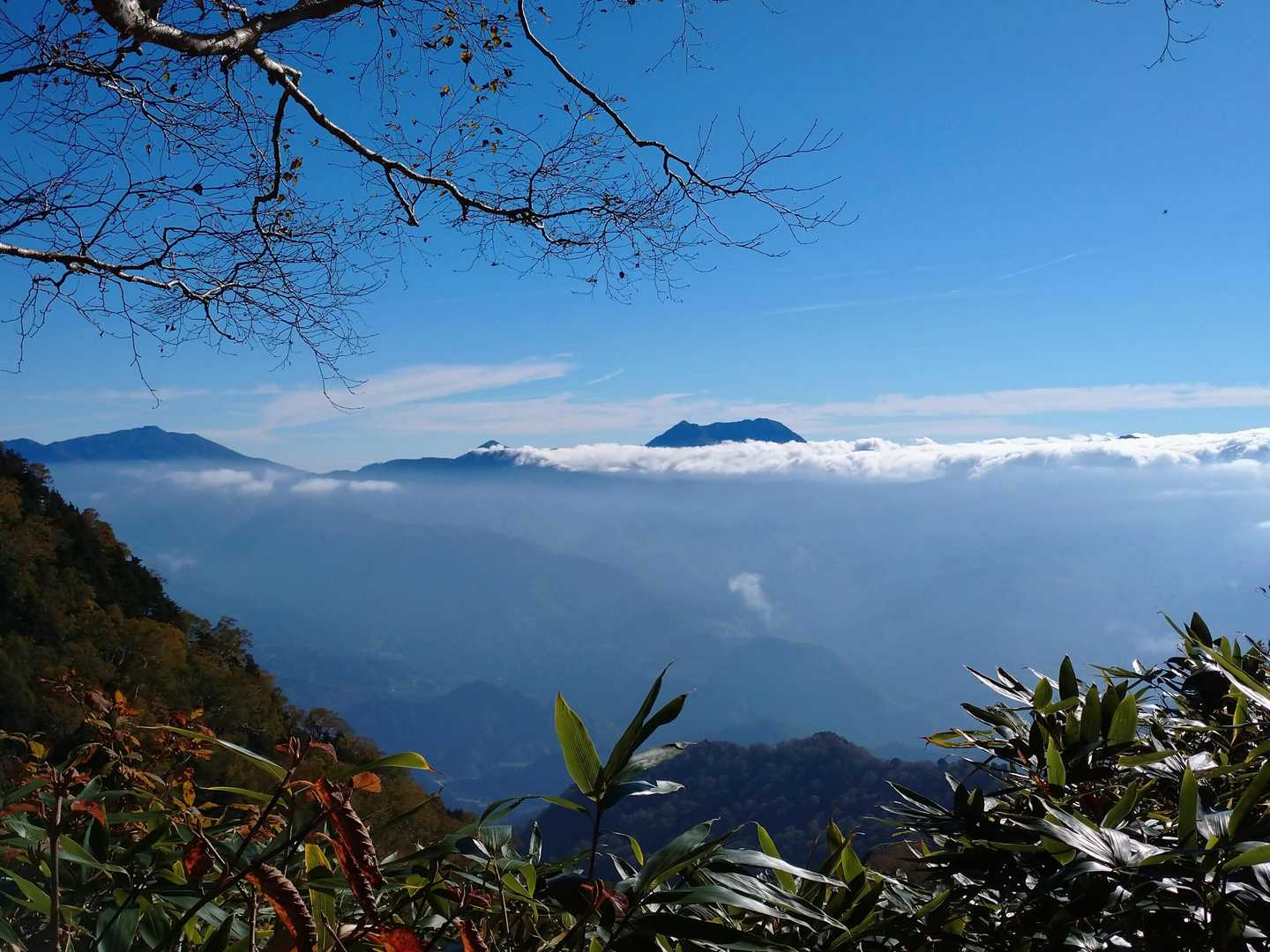 風吹岳頂上からは妙高山・高妻山方面だけ視界が開けている