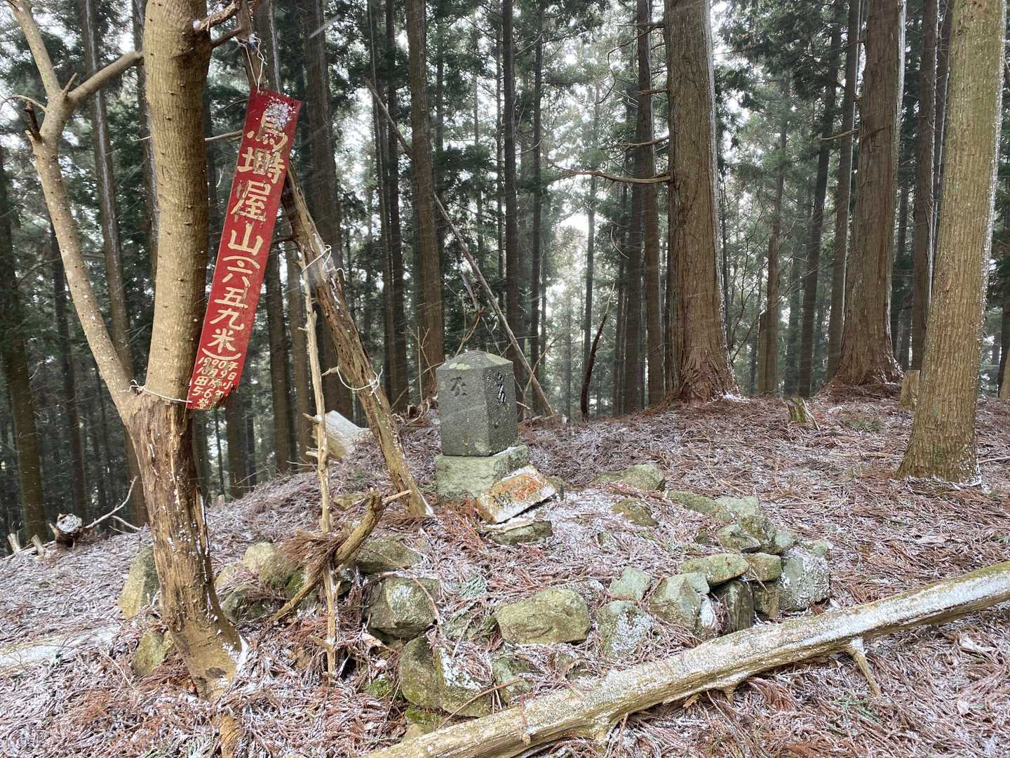 烏ノ塒屋山⛰到着〜🙌
修行ですから景観は無くていいのだ‼️
しかし真横に降る雪は、顔痛くてかなんわぁ😱
とっとと帰ろ〜💦