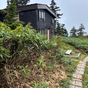 避難小屋。裏にトイレもあり。
