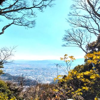 眉山公園からの景色。
ここのベンチで休憩することに。