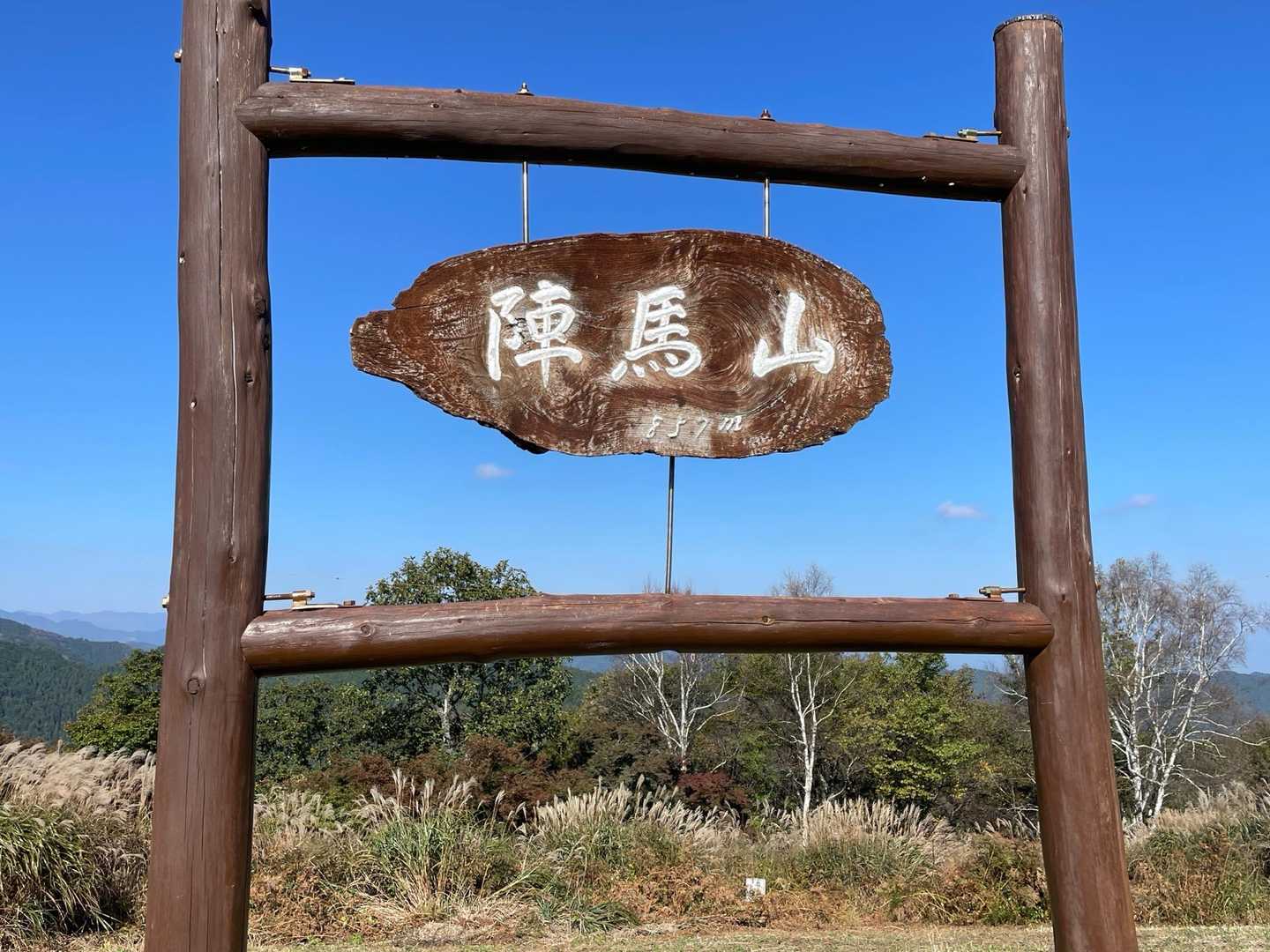ススキ　青空　陣馬山　短い秋を楽しみます🍂