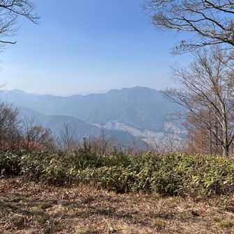 大林山、奇妙山、冠着山方面。靄があって遠景は見えない