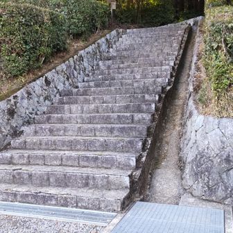 嵯峨天皇陵の登り口に駐輪して登る。