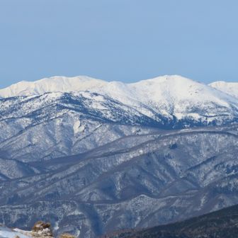 米子頭山～巻機山・牛ヶ岳・右手前に小至仏山～至仏山　
右奥に、トンガリ小沢岳