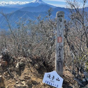 山梨百名山の標識と。