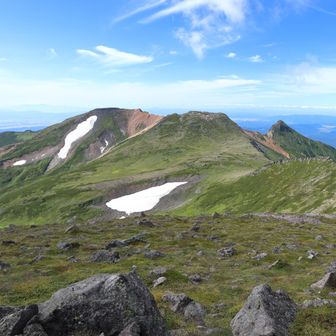 北鎮山頂から見た安足間、比布、愛別ですね