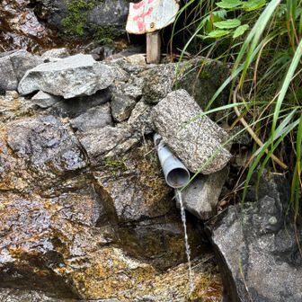 木曽義仲の力水（水場）なんとか出ていた💧✨