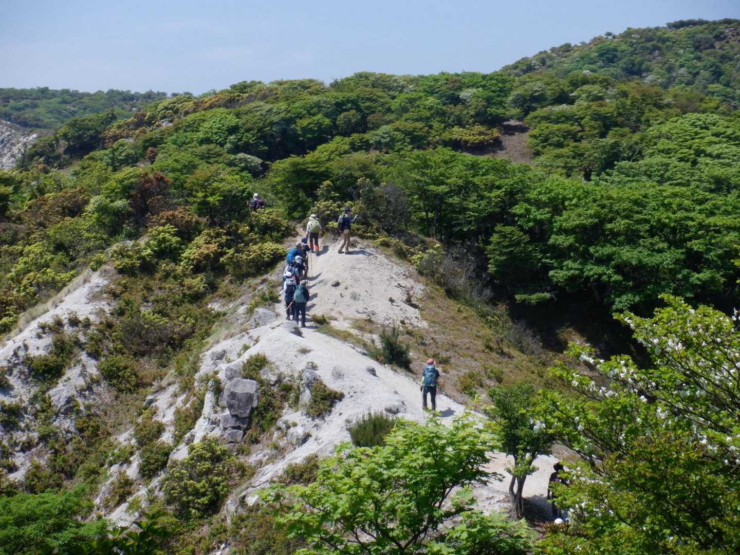 県境稜線歩くメンバーたち