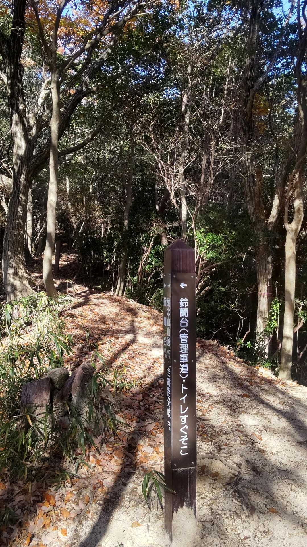 鈴蘭台駅-菊水山-鍋蓋山-再度越-滝山城跡登山口-新神戸駅 縦走コースの写真