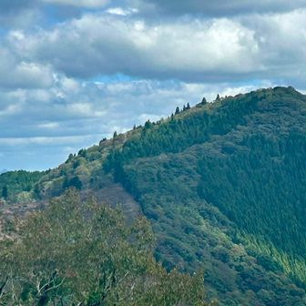 案内板によると青葉山が見えてるそう（福井県）
手前の大きな山の裾の方、左下にちょこっと
二つの峰が、青葉山と案内されてます
見えますか？
次は青葉山へ行きたいな