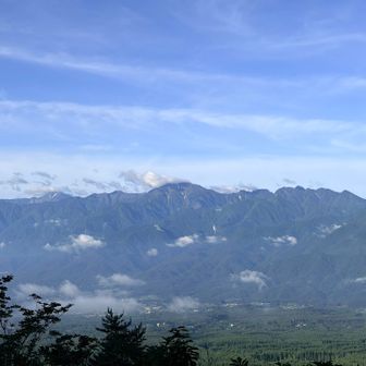 駐車場🅿️を少し降りた展望台から見える南アルプス⛰️