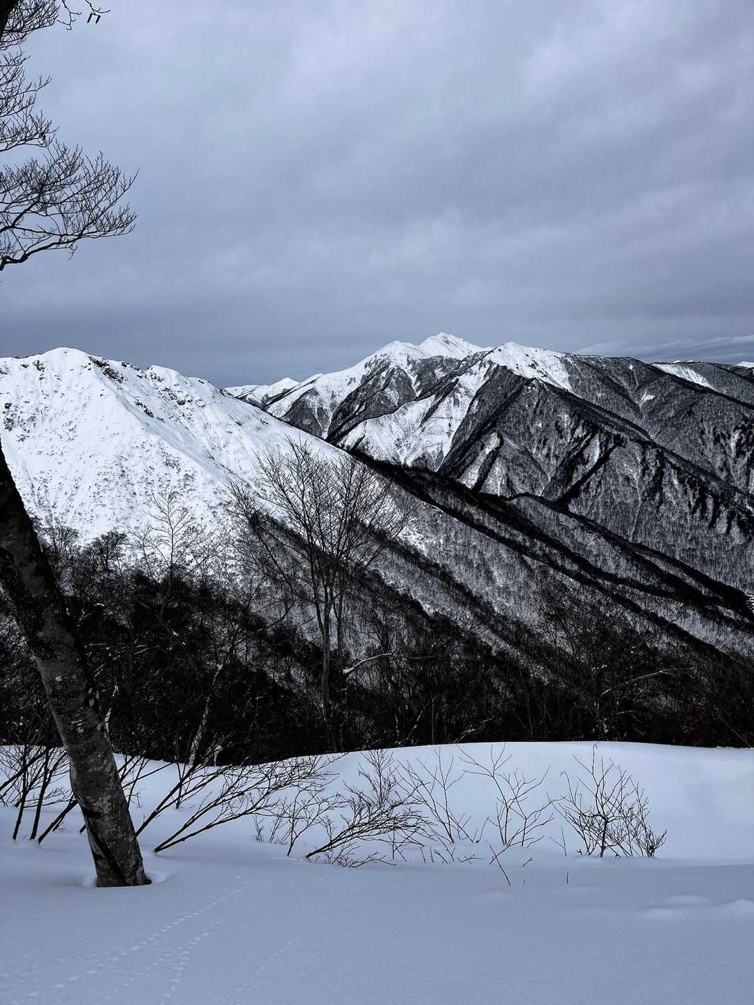 白毛門　朝日岳　笠ヶ岳かな？