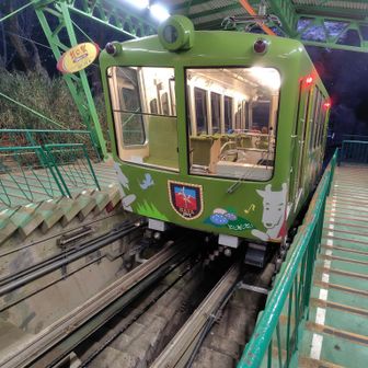 ケーブルカーで下山