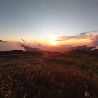 日本海へ沈む夕日