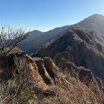 向こうの位牌岳まで鋸区間は通行禁止なので、突破は避ける。