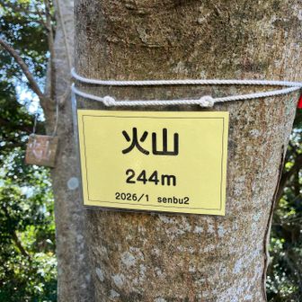 わずか10分ほどで火山(ひやま)244mにとうちゃこ
この写真は帰りに撮った