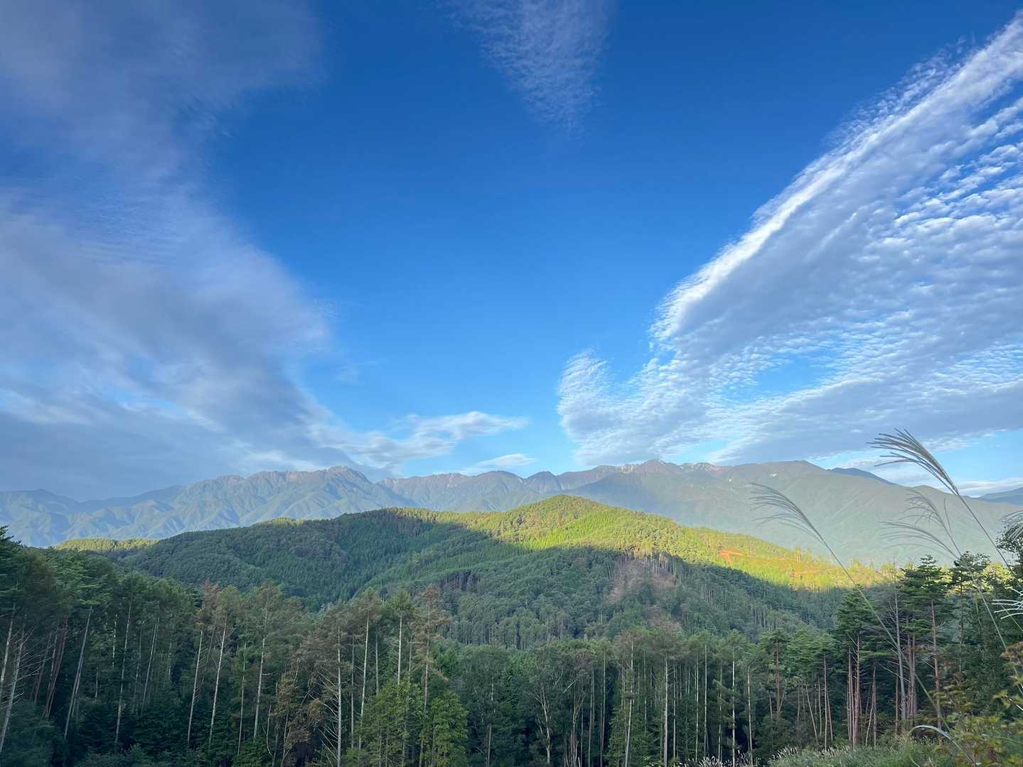 やや雲が多いかな☁️秋空です。