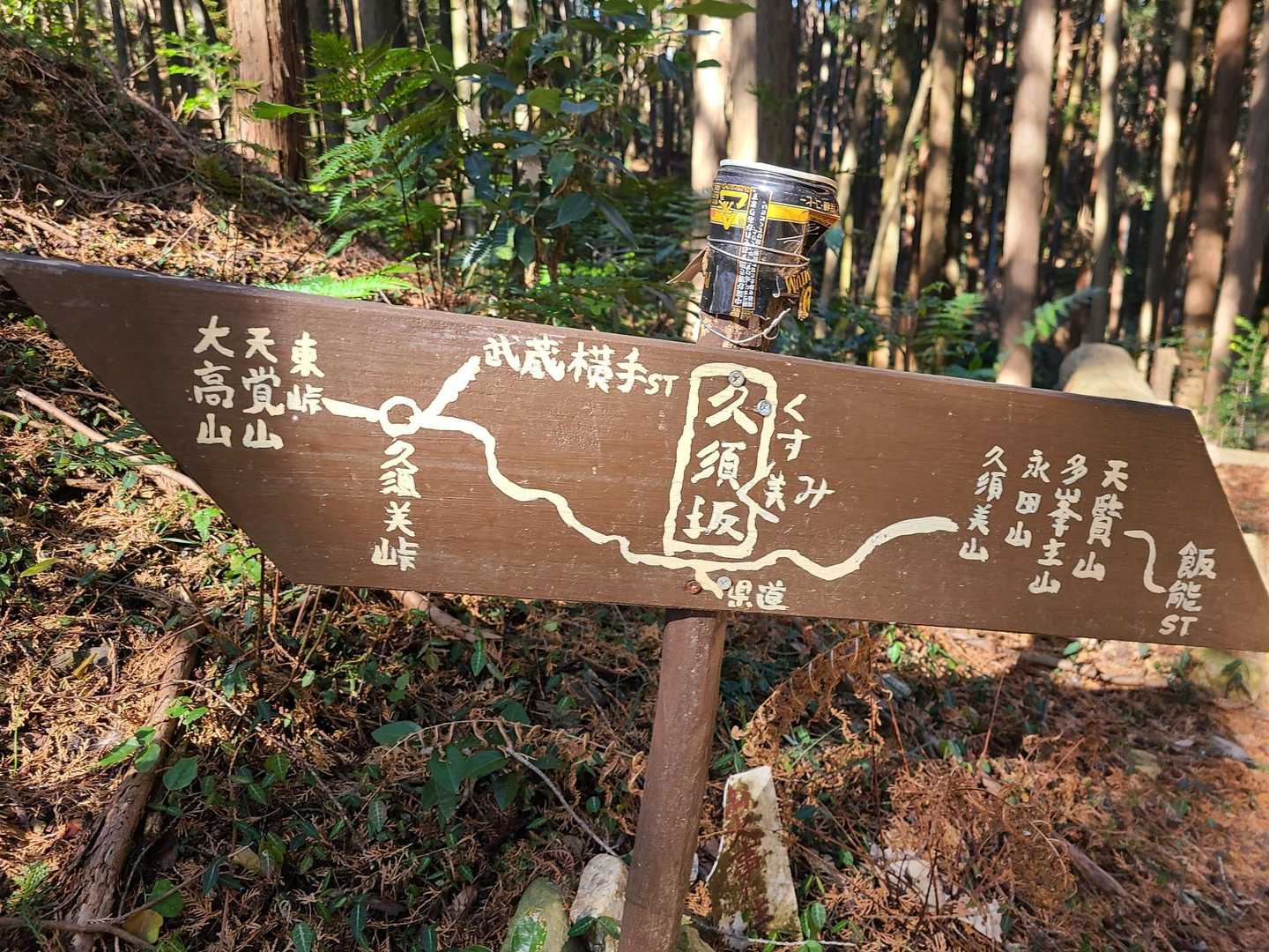 東吾野駅-天覚山-東峠-久須美ケルン-竈門山登山口-多峯主 縦走コースの写真