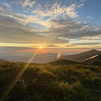 御西小屋での夕日