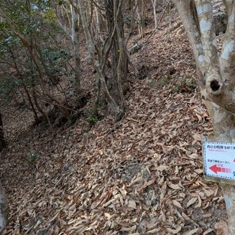 【西の小明神の巻き道】
小明神手前、この看板見えたら、