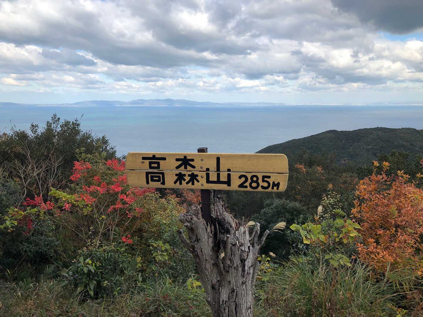 ゆっくり宝探しをしながら登ってきても、小一時間で山頂に到着\( ˆoˆ )/  見晴らし最高✨六甲山も見えています！