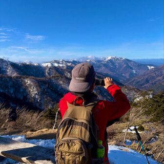 Gさんは一年振りの雪山　広がる景観に感動してくれてます🥺
