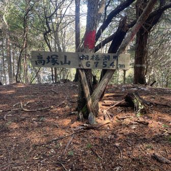 高塚山山頂。眺望無い。人もいない。