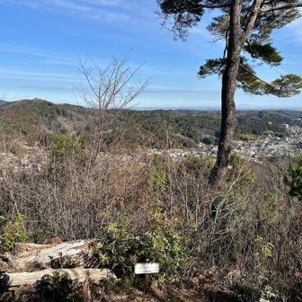 多峯主山（左）と天覧山（右）その奥には筑波山も