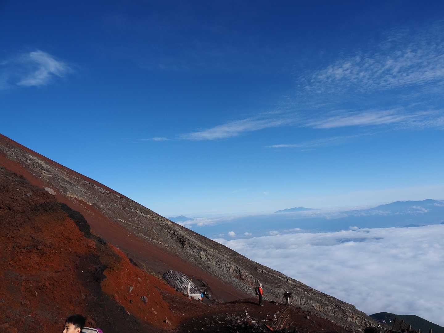 いわずと知れた日本一の高峰へ。山小屋が多く救護所もある人気ルートからの写真