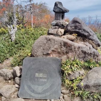 山頂の看板は地味め
