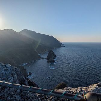 展望台から
風が強くて展望台こえぇ～