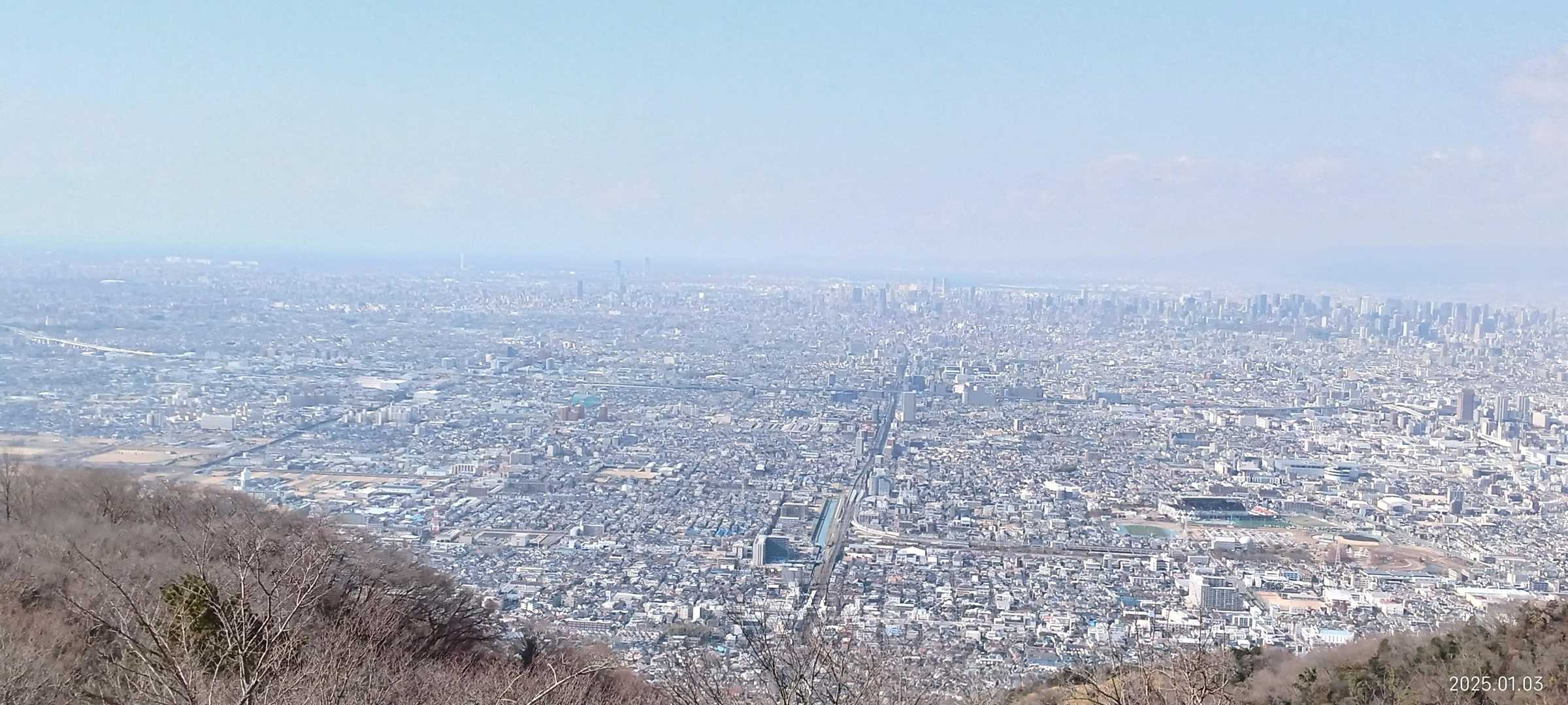 枚岡駅-神津嶽-暗峠-鬼取山-生駒山-生駒駅 縦走コースの地図・登山
