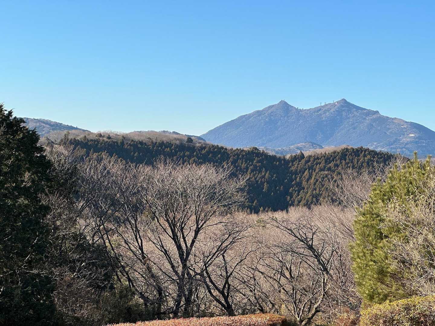 展望公園から筑波山。高山ではないのに、関東のあちこちから見えて、堂々とした姿ですよね。信仰の対象となって来たのもわかります