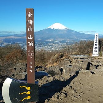 山頂に到着。やはりこの構図で写真を撮ってしまいますね（笑）。