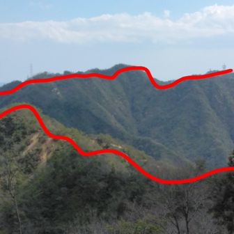 赤線を歩いて戻ります。