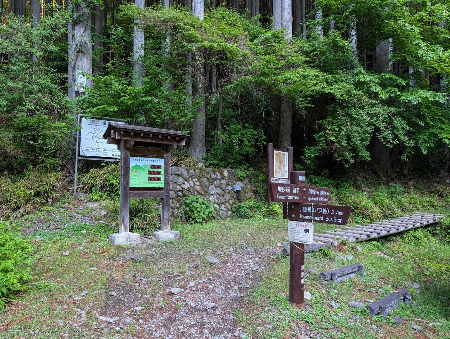 川苔山への分岐。
山頂まではなに２つのルートがあります。
