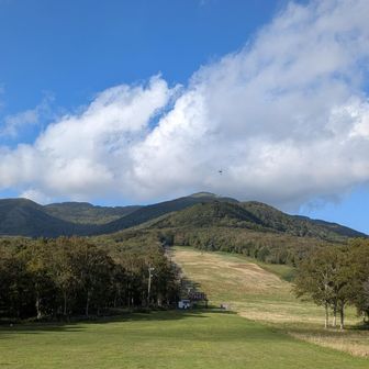下山すると山頂だけ雲がかり