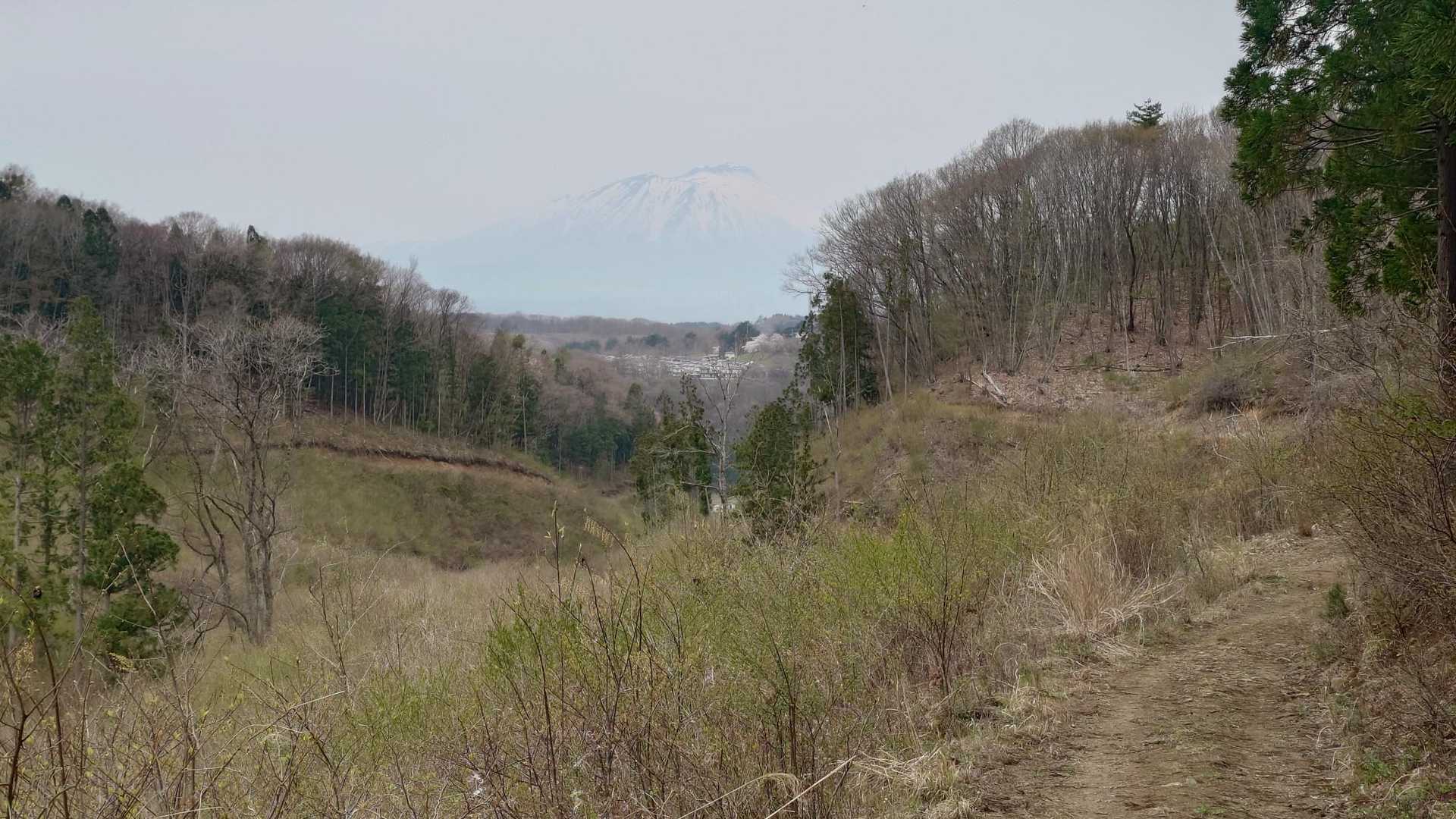霞んでるけど岩手山