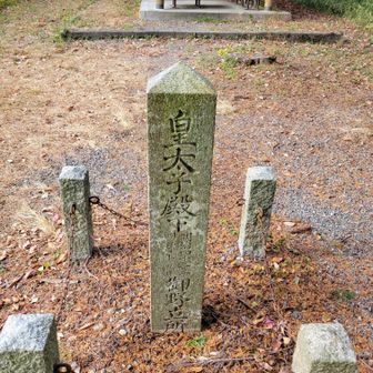 笹尾山の山頂にある皇太子殿下の記念碑