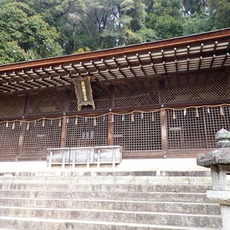 「本殿」(国宝・平安後期)

正面一間の流造の内殿３棟を
並立させ、それを流造の覆屋根で
覆った特殊な形式になっています

〔ご祭神 〕
応神天皇 　第15代天皇で
　　　　　 兎道稚郞子の父

仁徳天皇 　応神天皇の皇子で
　　　　 　兎道稚郞子の兄

兎道稚郞子 応神天皇の皇子で
　　　 　　賢人、学問の神様
　　　　　(ｳｼﾞﾉﾜｷｲﾗﾂｺ)