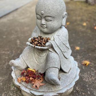 秋に囲まれるお地蔵さん❣️