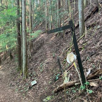 クマよけの鍋と棒