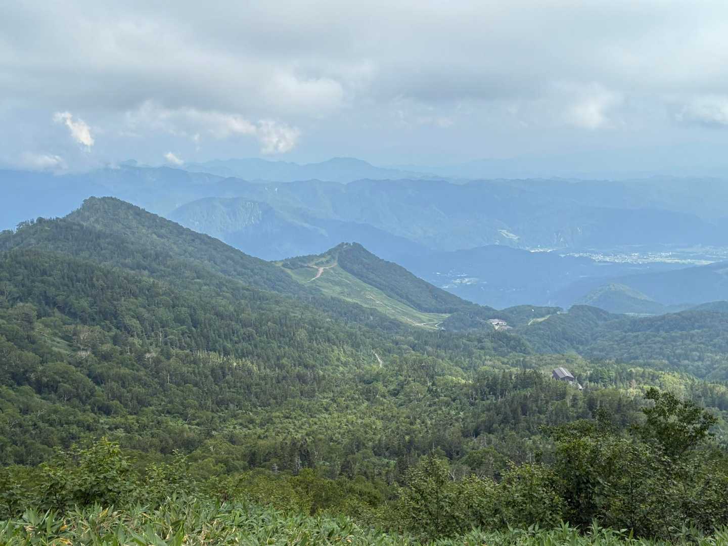 正面奥に浅間山。下りはとにかくトレッキングポールを使って大腿四頭筋に負荷をかけないように意識しました。それでも内転筋がピクピクしています😅小学生くらいの男の子と若いお母さんがでっかいリュックを背負っていたのでテン泊ですかと聞くと小屋泊とのこと。今日は一体何人の人と挨拶を交わしただろう。感覚的に軽く1000人はいたんじゃないかなぁ😳