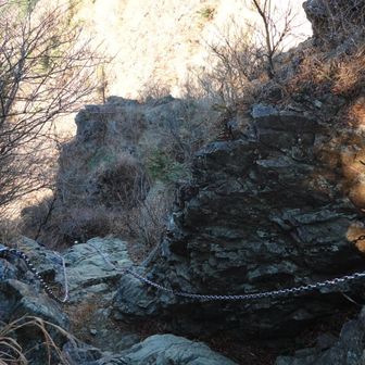 表尾根最大の鎖場。人が多いときは渋滞するところ