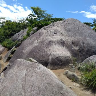 今日の二丈岳。
ここも巨大な花崗岩の露頭ですね。