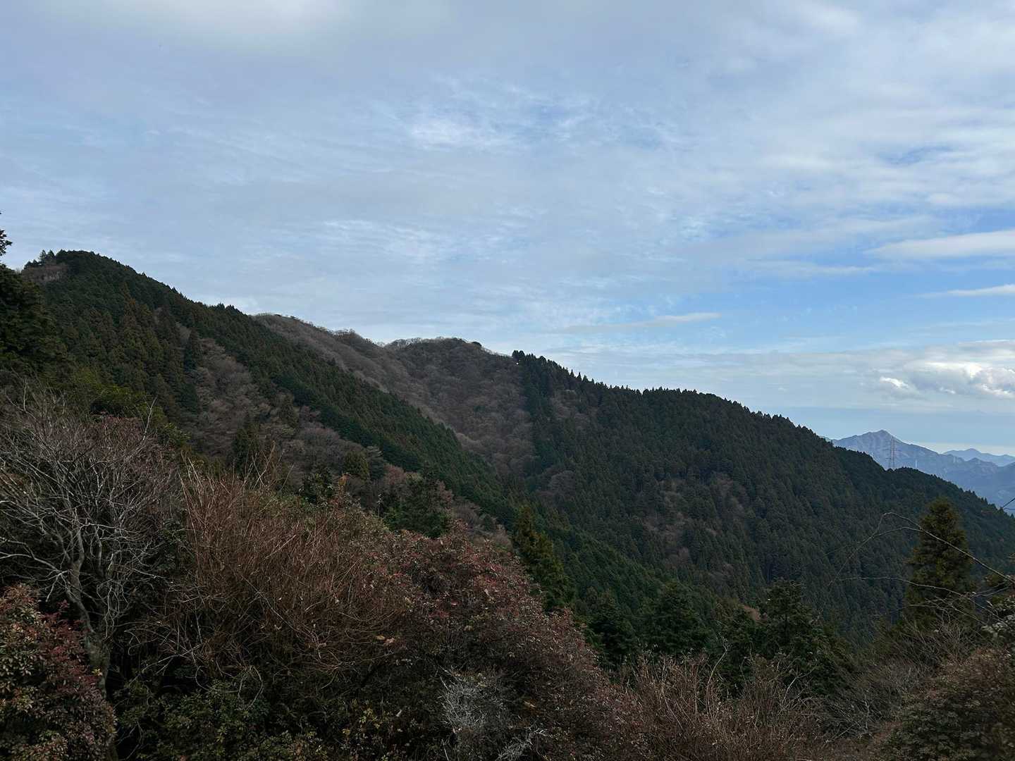 歩いてきた尾根