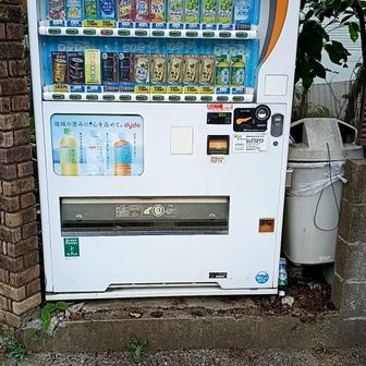 叶神社の前に自販機あり