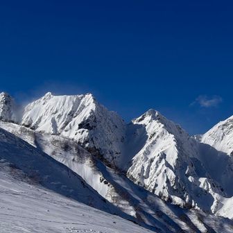 真っ白な不帰の嶮、真冬は絶対無理だが、来年は縦走挑戦行けるかな？😨
