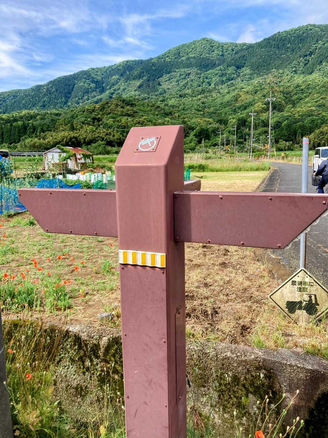 歩いていると、何も書いてない案内板がありました（笑）
のっぺらぼうです
