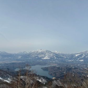 野尻湖に飯縄山、黒姫山、妙高山